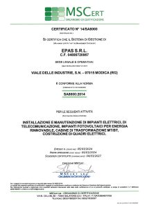 CERTIFICATO SA8000